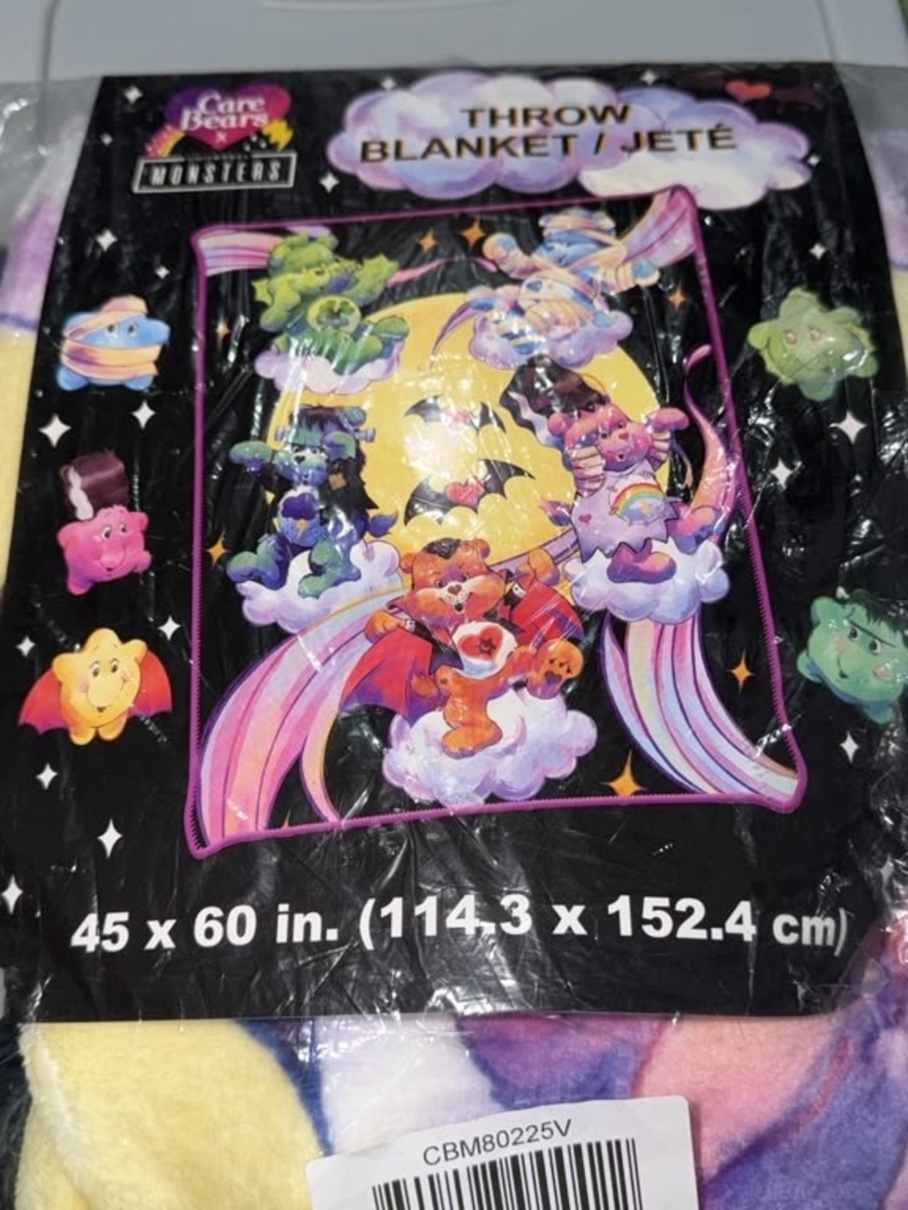 Care Bears Halloween Throw Blanket - Purple & Yellow Accents